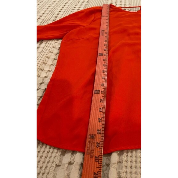 Skies Are Blue Blouse Size Large Top Red Unique Ruffle Corset Back Flowy Sleeve - Picture 11 of 11